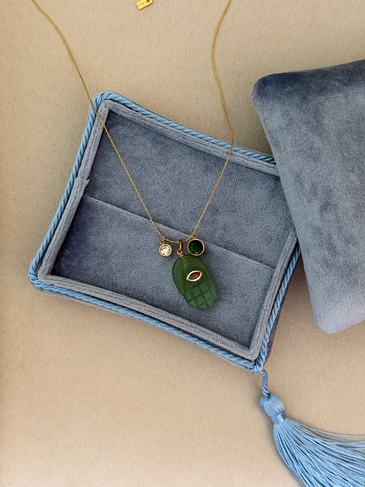 Hamsa Green Aventurine Necklace