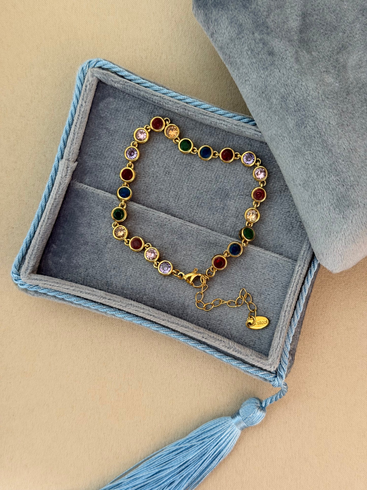Rainbow CZ Tennis Bracelet