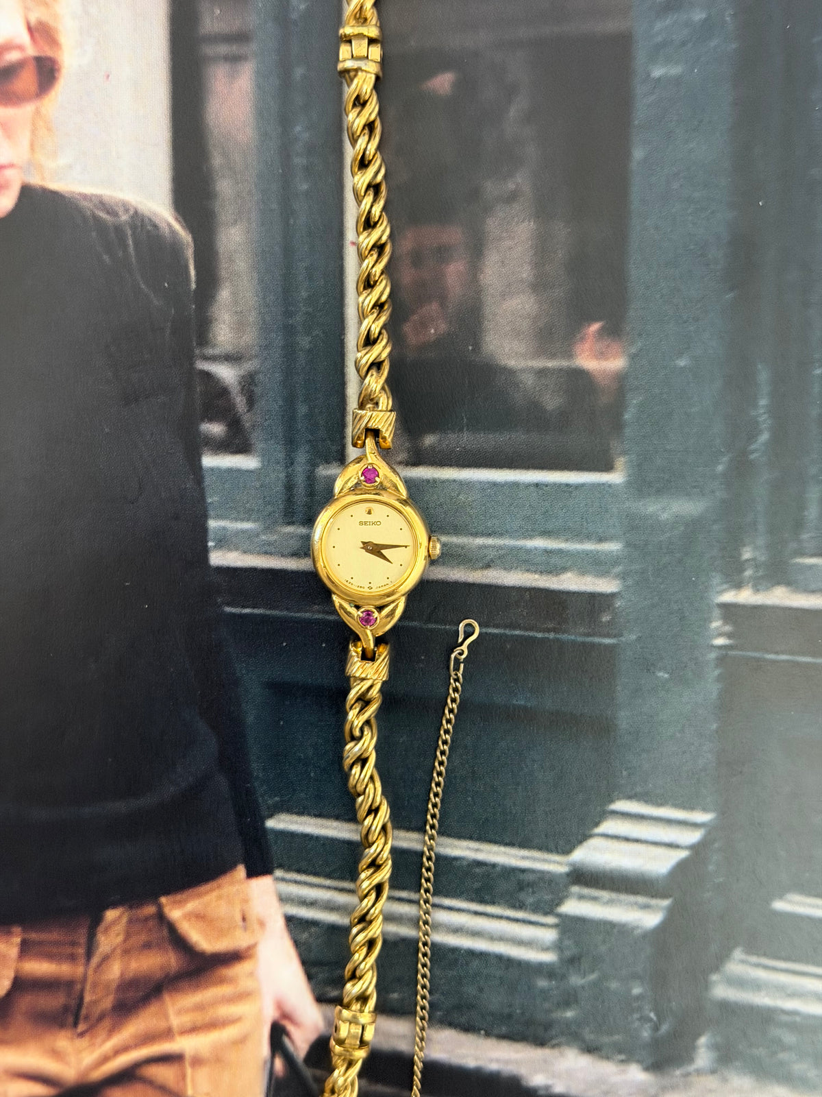 Vintage Seiko 2P Ruby Rope Bracelet Watch