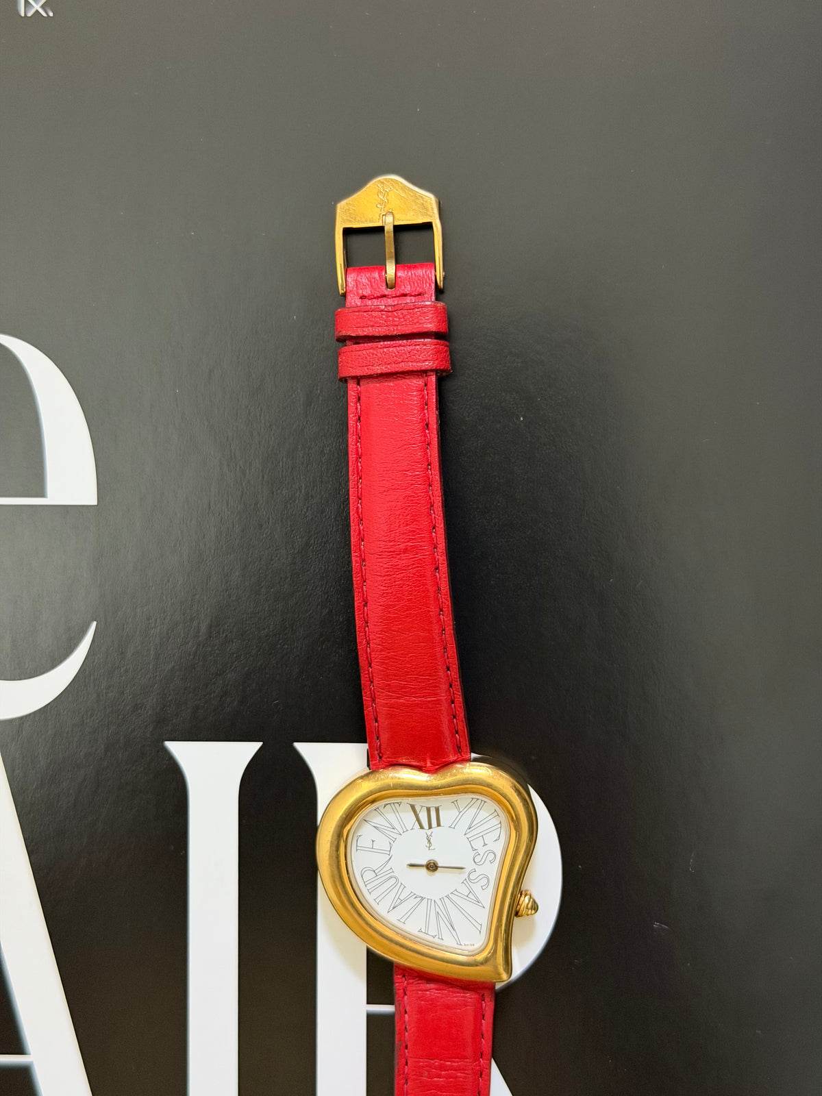 Rare Vintage Yves Saint Laurent Coeur Crash Heart-Shaped QuartzWatch