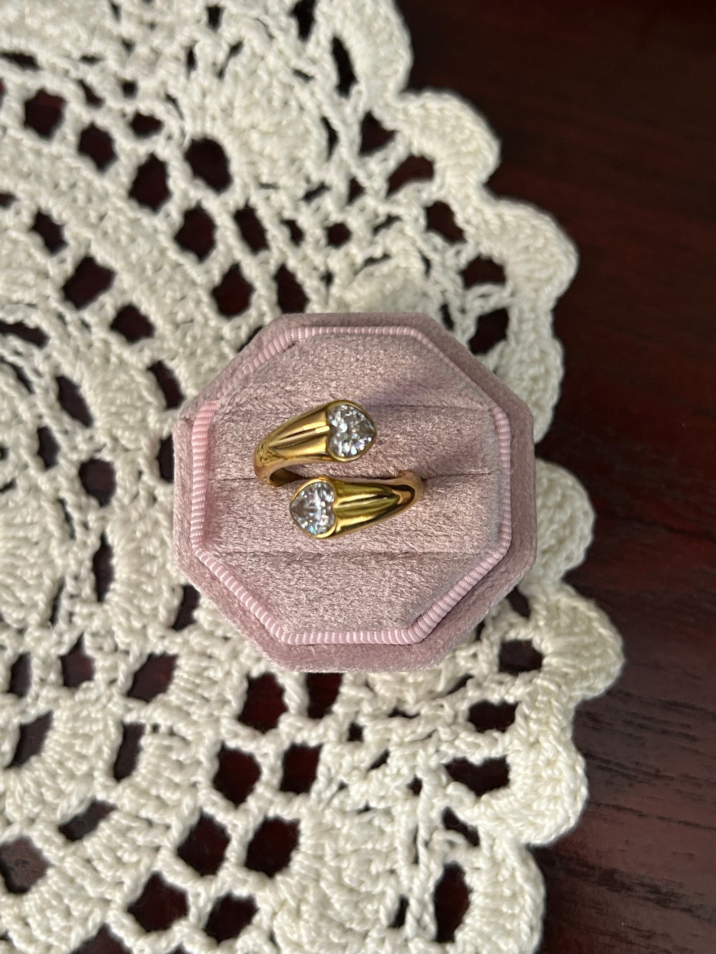 Amour Stainless Steel Zircon Ring