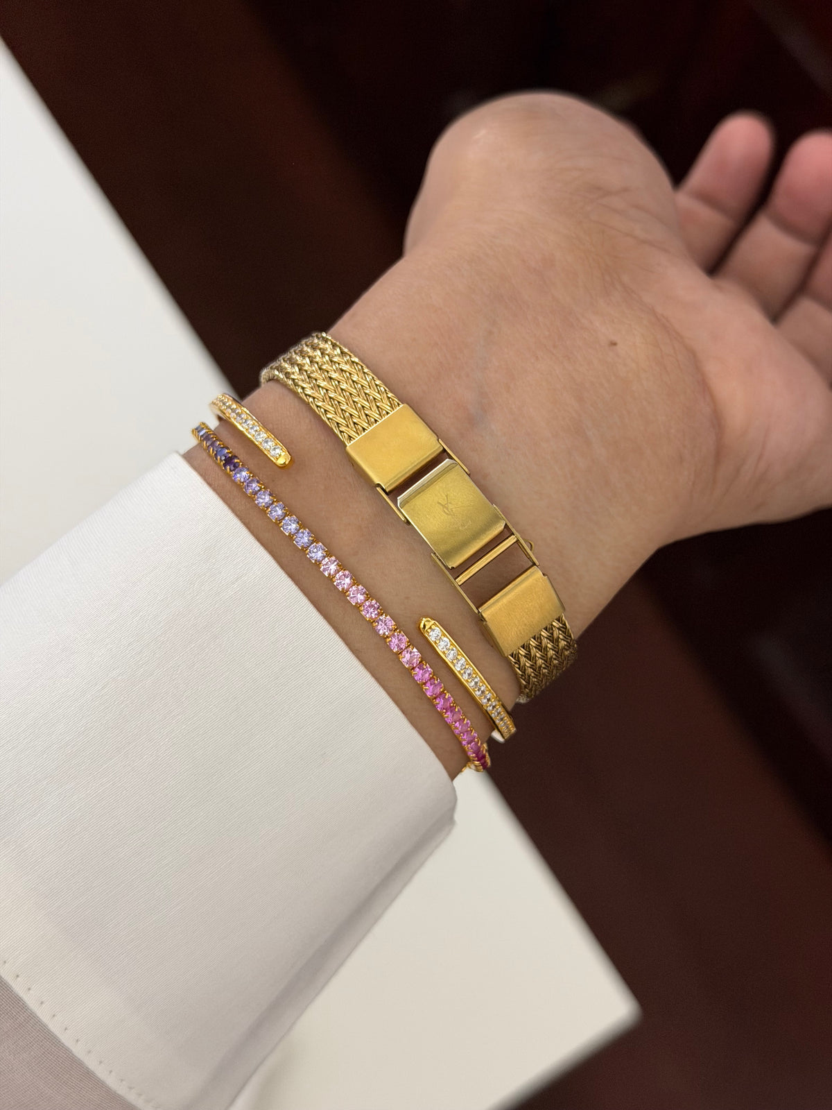 Vintage Yves Saint Laurent Rectangular Woven Mesh Ladies Quartz Watch