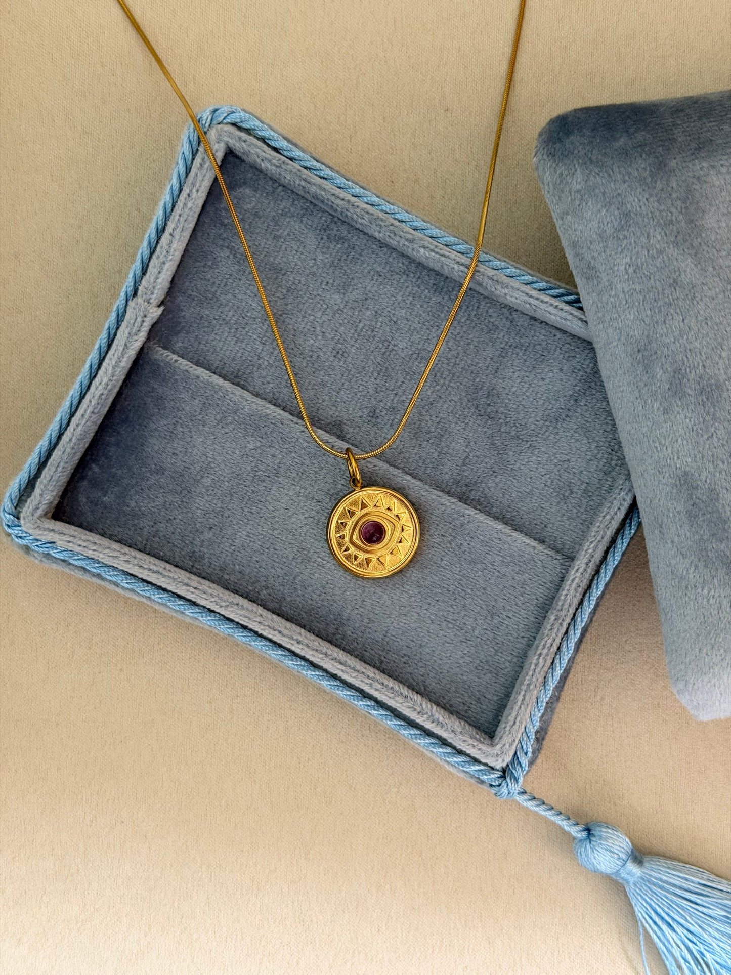 Evil Eye Amethyst Necklace