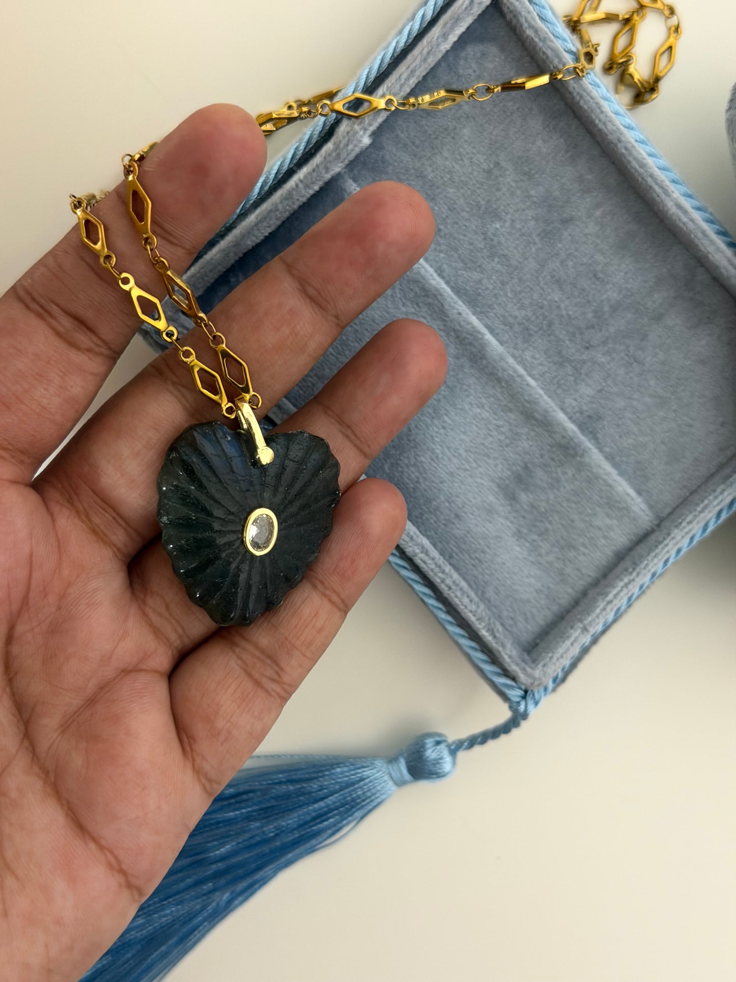Heart Bloom Labradorite Necklace