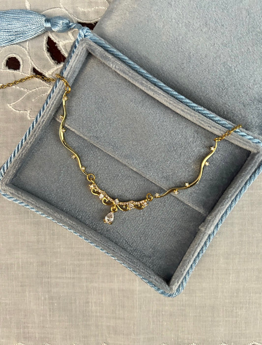 Filigree Wave Drop Necklace