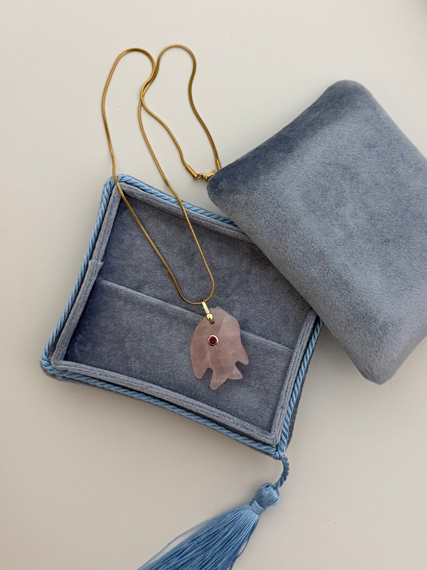 Mina Rose Quartz Necklace