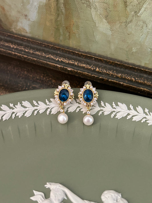Duchess Blue Pearl Earrings