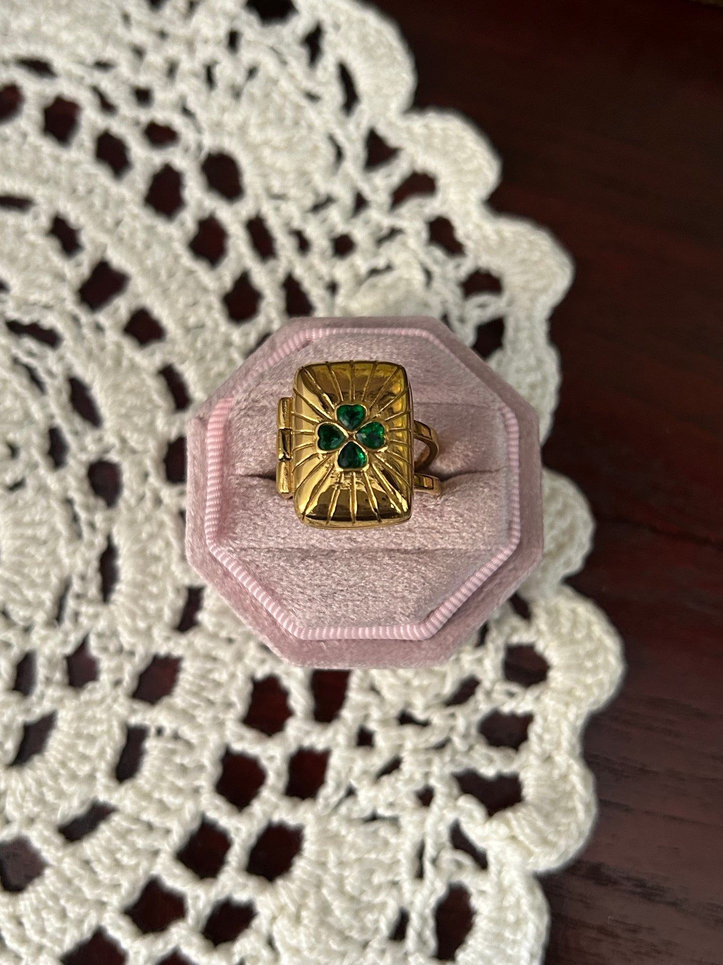 The Lucky Clover Locket Ring