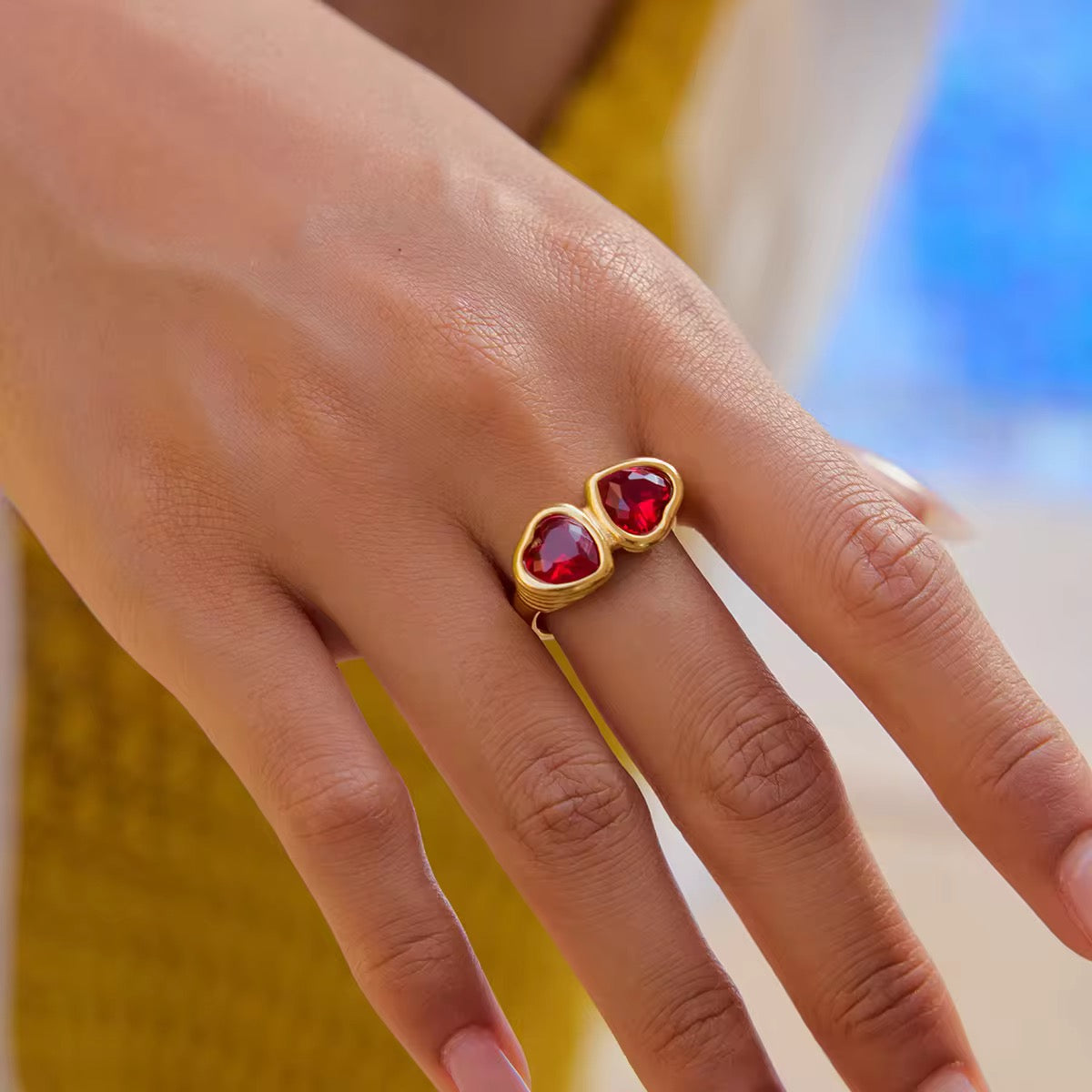 Scarlet Affair Stainless Steel Zircon Ring