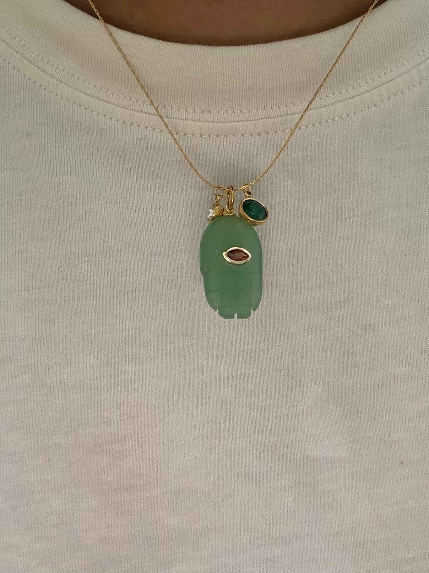 Hamsa Green Aventurine Necklace