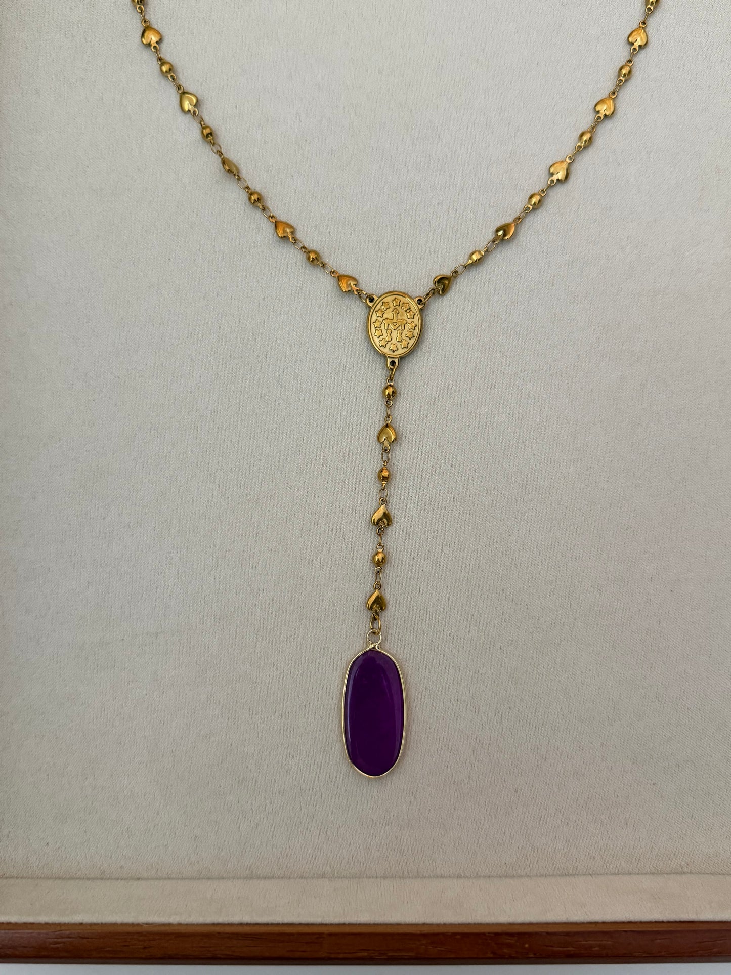 Magenta Natural Jade Y-Necklace