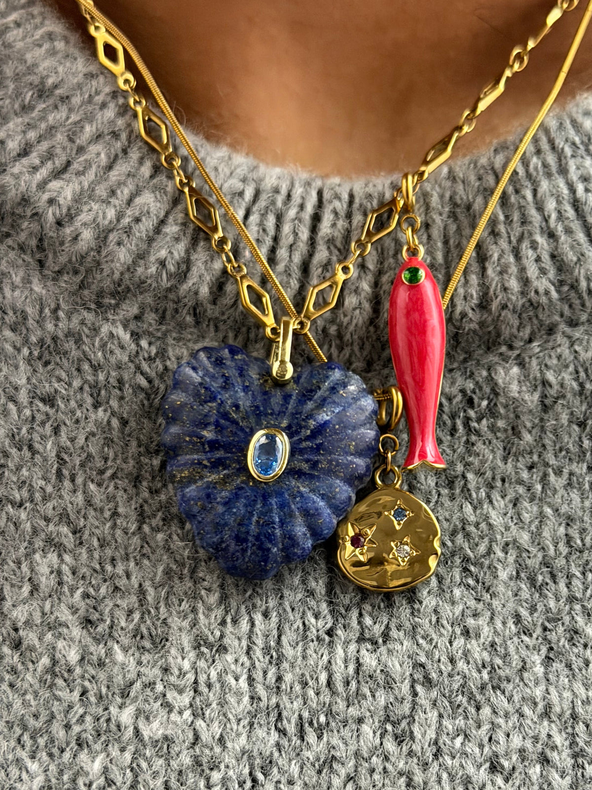 Sitara Spring Ring Charm Necklace