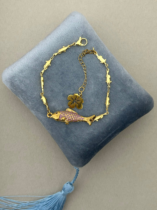 Koi Lagoon Gold Plated Stainless Steel Bracelet