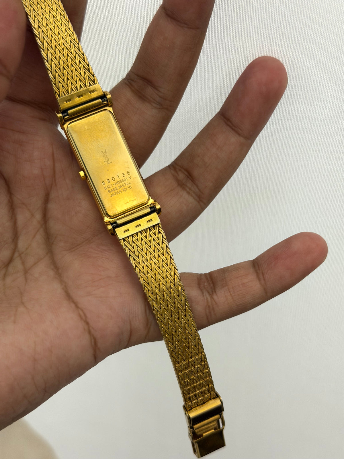 Vintage Yves Saint Laurent Rectangular Woven Mesh Ladies Quartz Watch