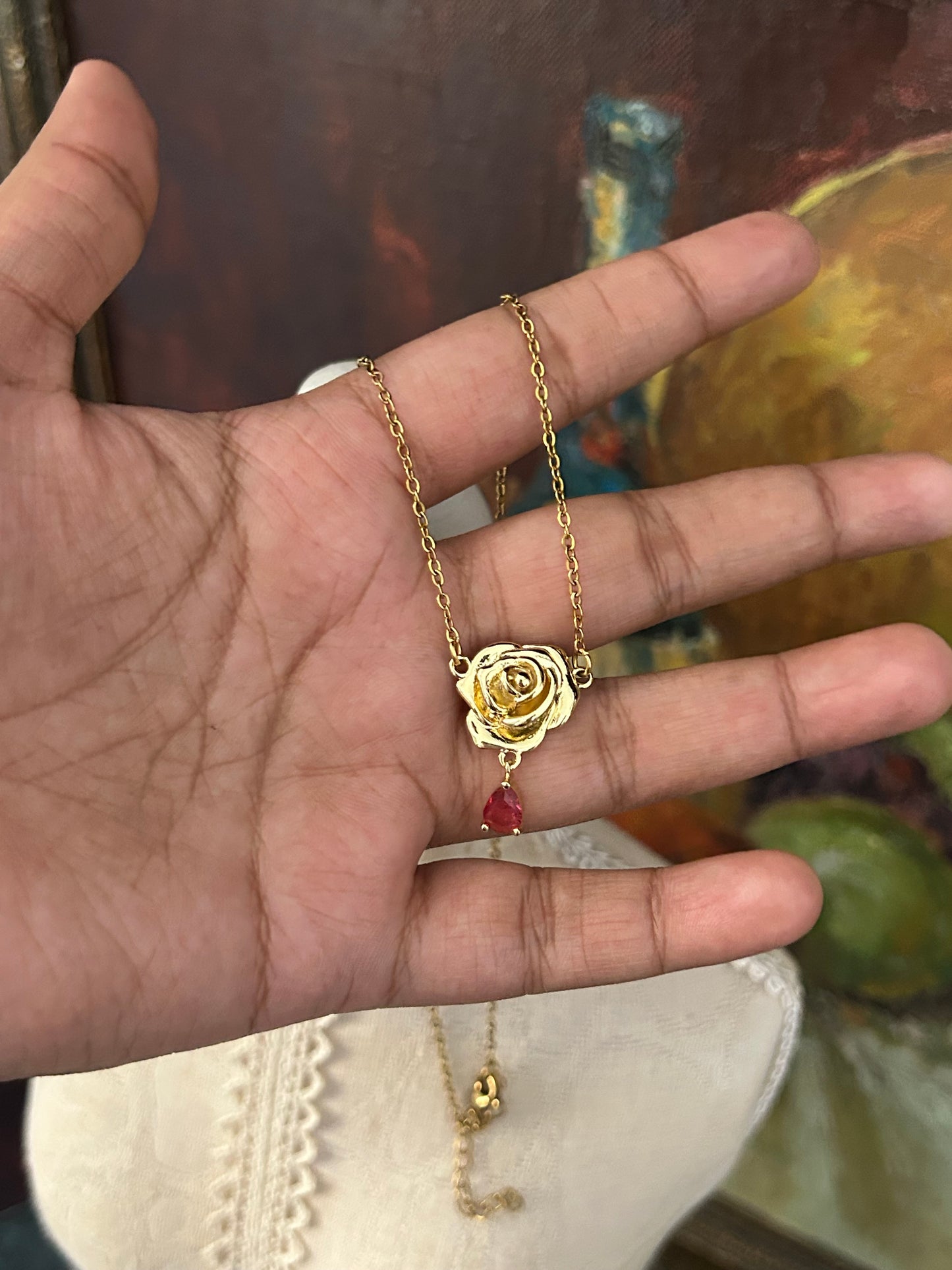 Rosette Zirconia Necklace