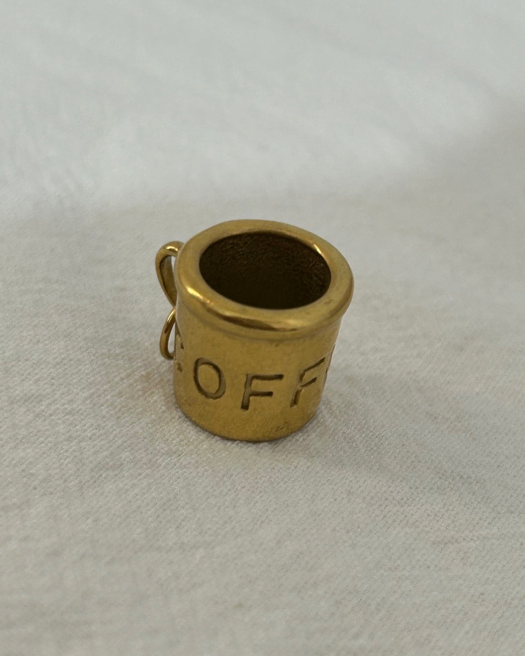Coffee Gold Plated Stainless Steel Charm