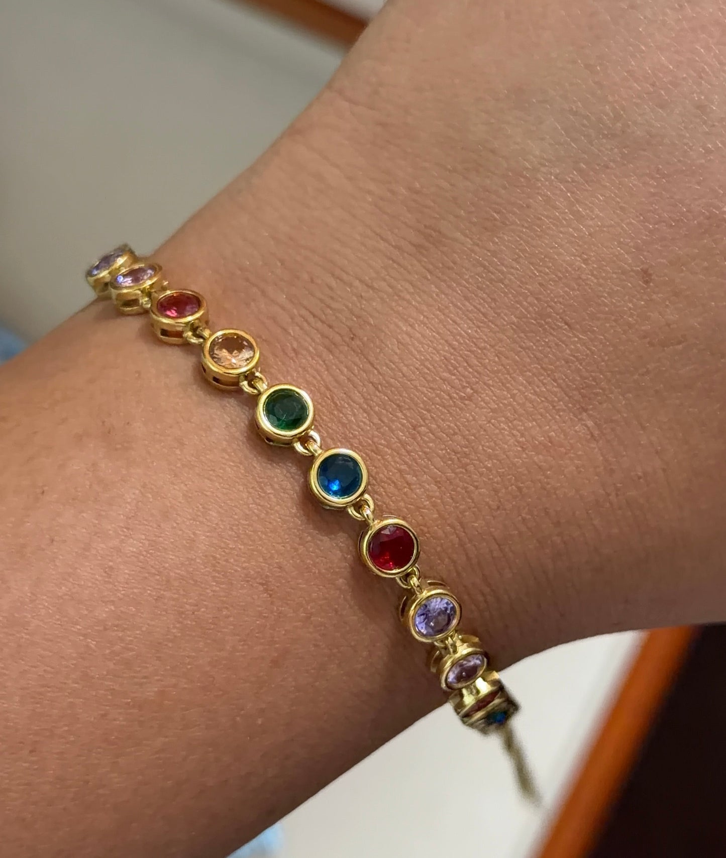 Rainbow CZ Tennis Bracelet