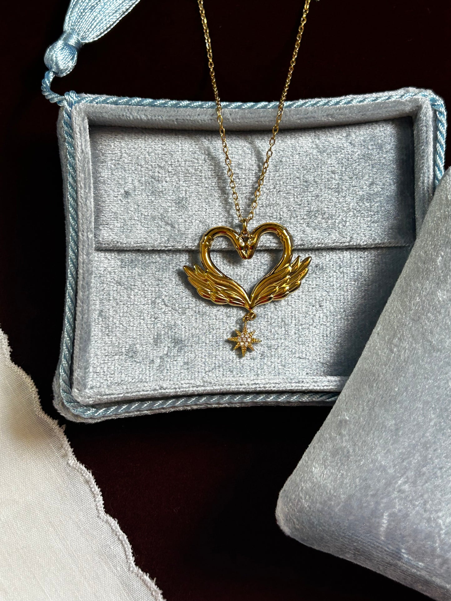 Twin Swan Necklace