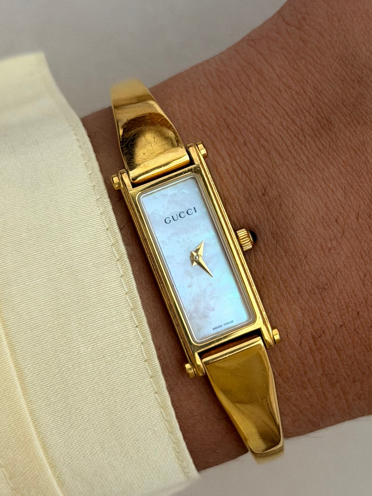 Vintage Gucci White Mop Dial 1500L Watch- Excellent Condition