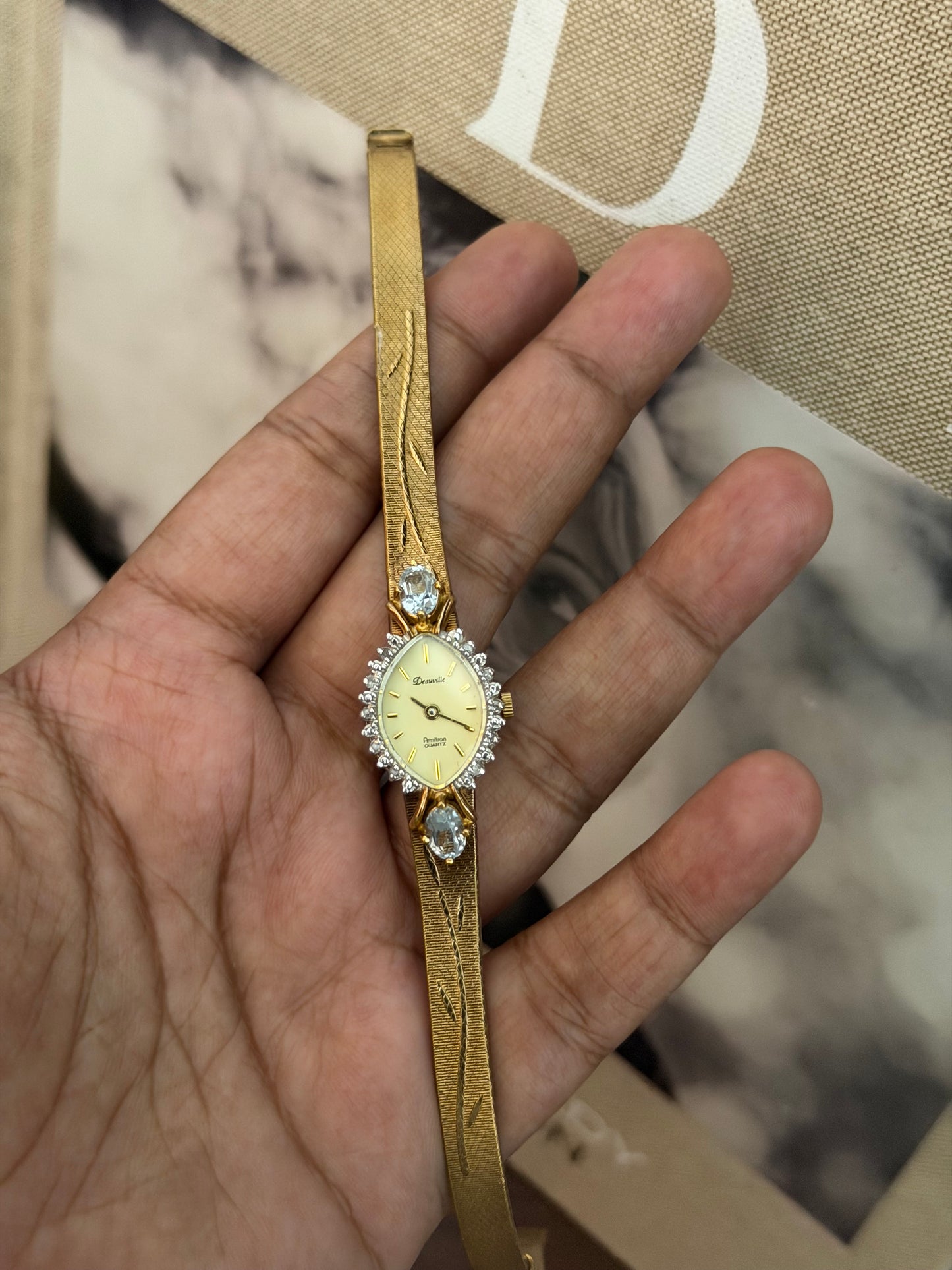Rare Vintage Deauville Armitron Stone Watch