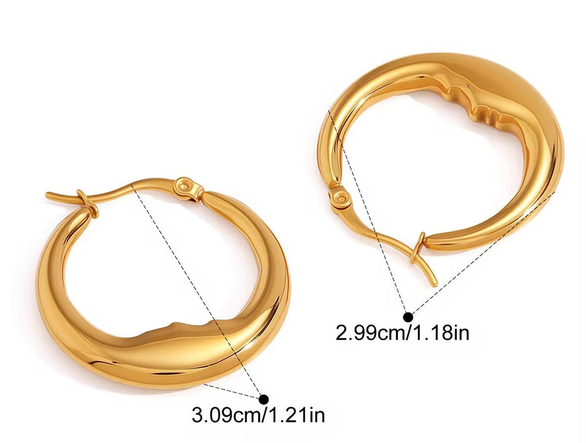 Crescent Moon Hoop Earrings