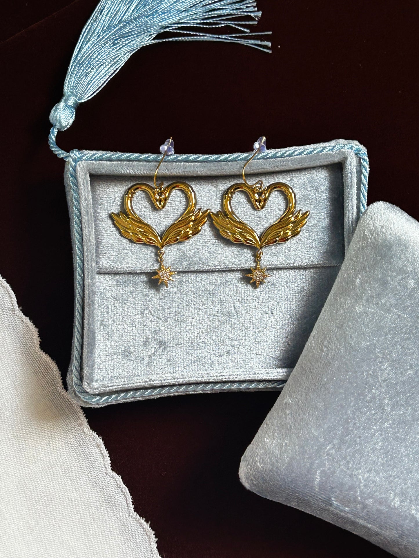 Twin Swan Earrings