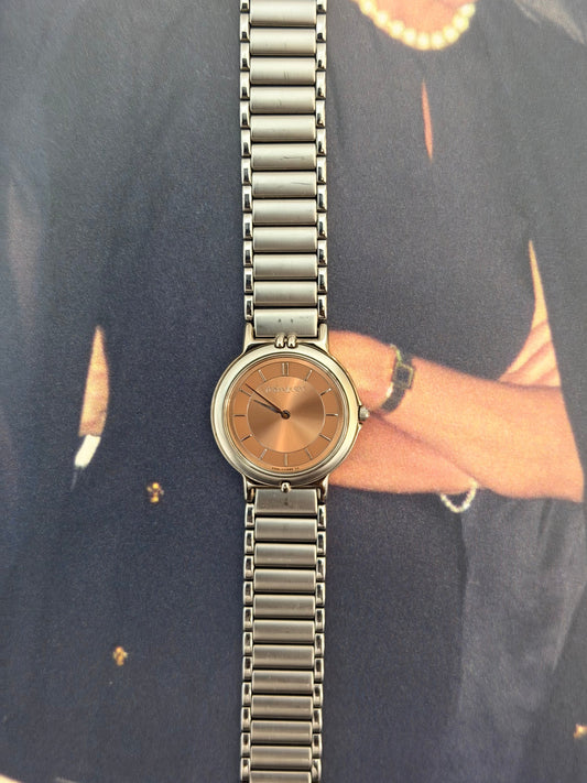 Vintage Yves Saint Laurent Rose Gold Dial Quartz Watch