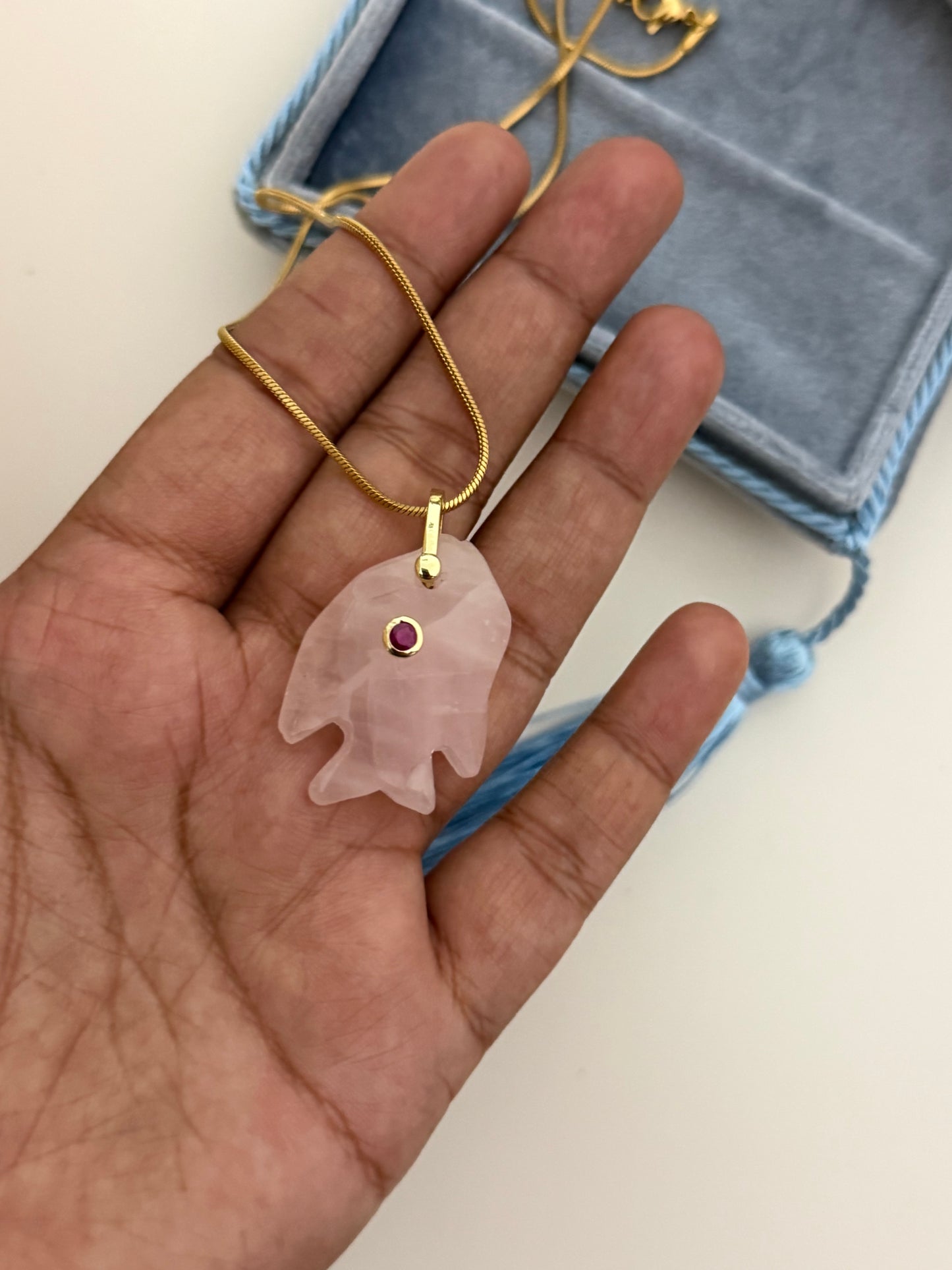 Mina Rose Quartz Necklace