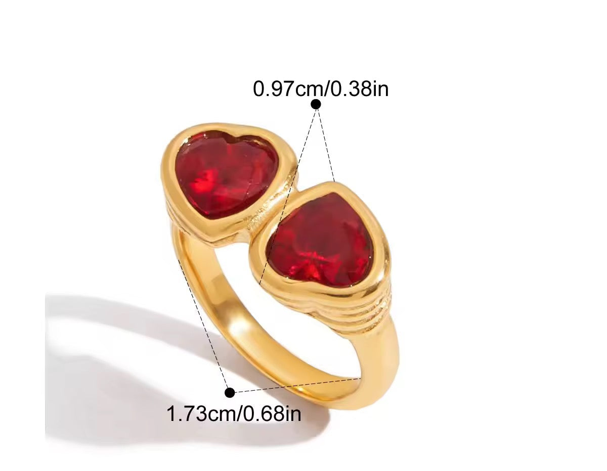 Scarlet Affair Stainless Steel Zircon Ring