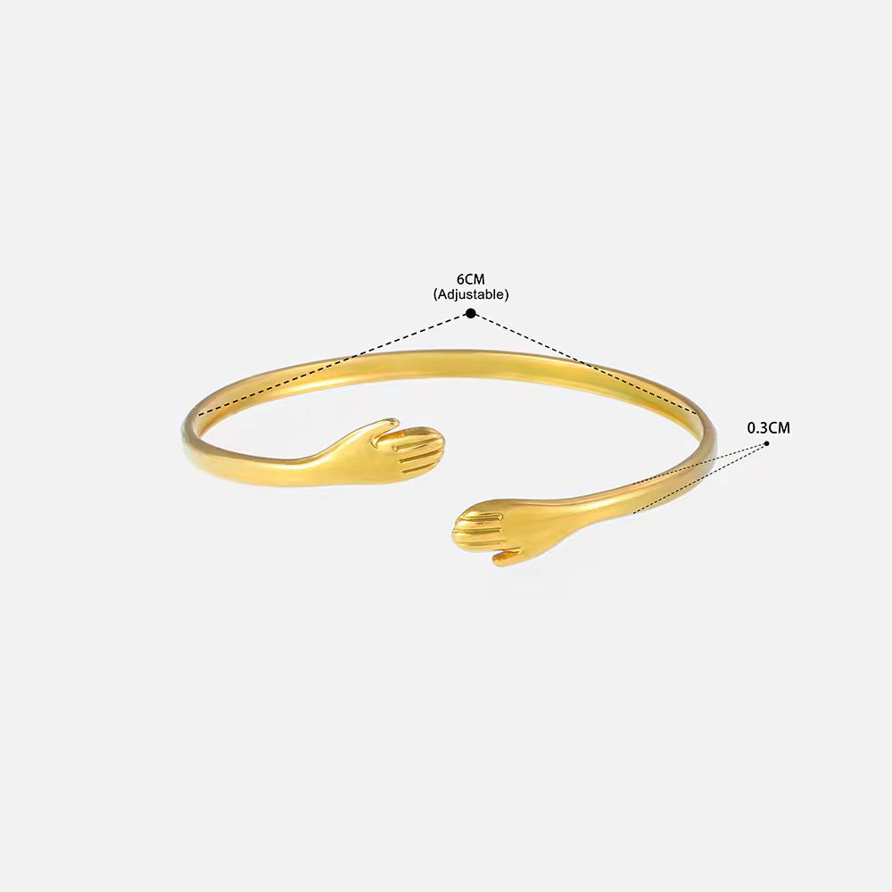 Hugging Palm Stainless Steel Bracelet