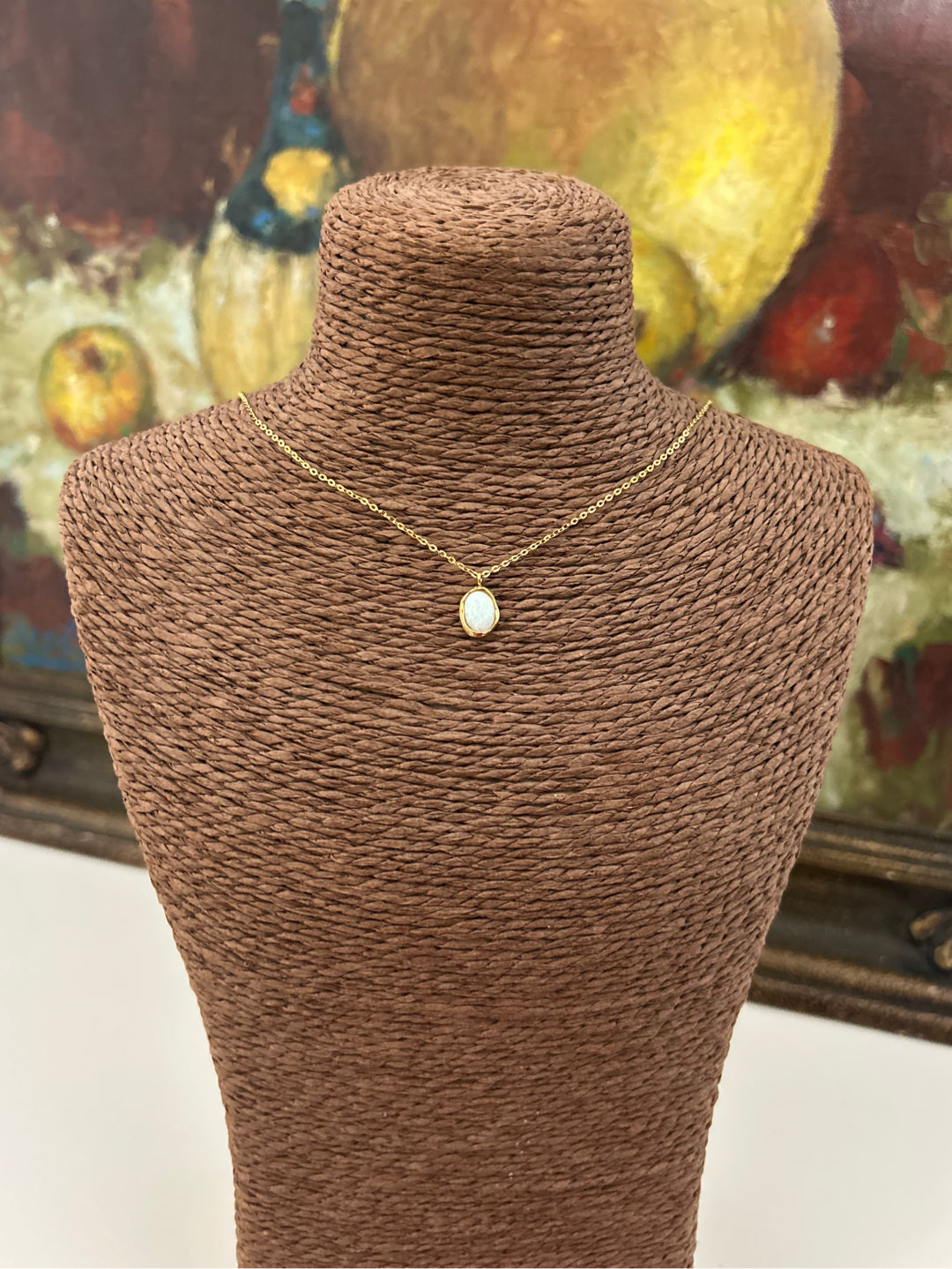 Dainty Opal Stainless Steel Necklace