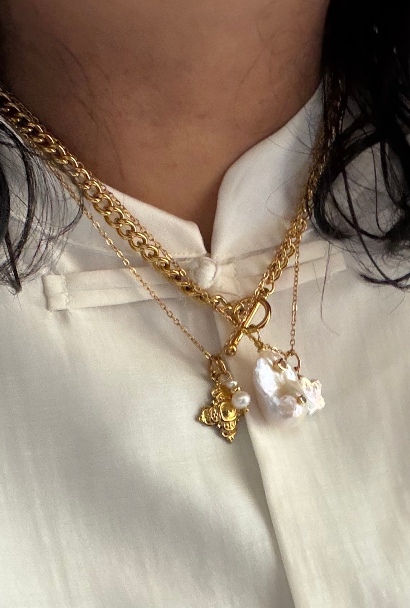 Baroque Keshi Pearl Heart Necklace