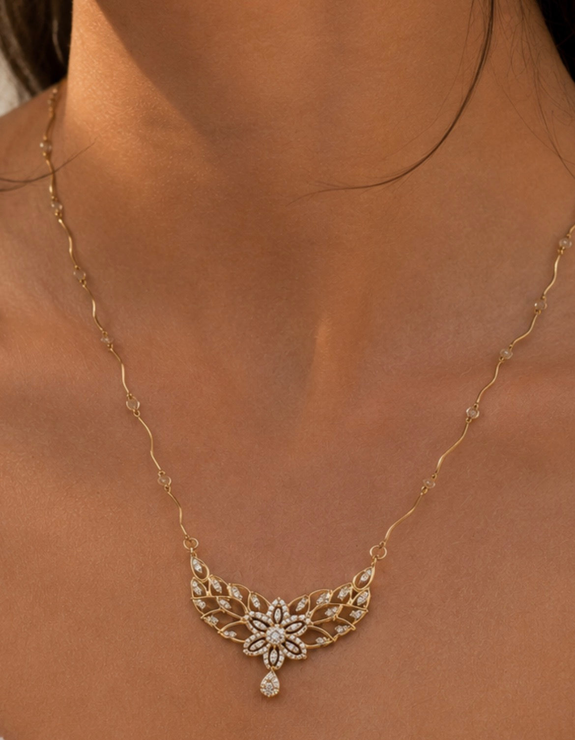 Livia Floral Wing Necklace