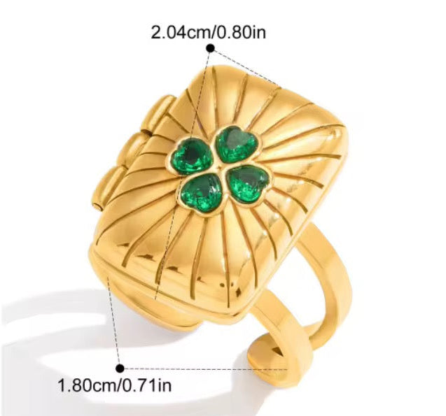 The Lucky Clover Locket Ring