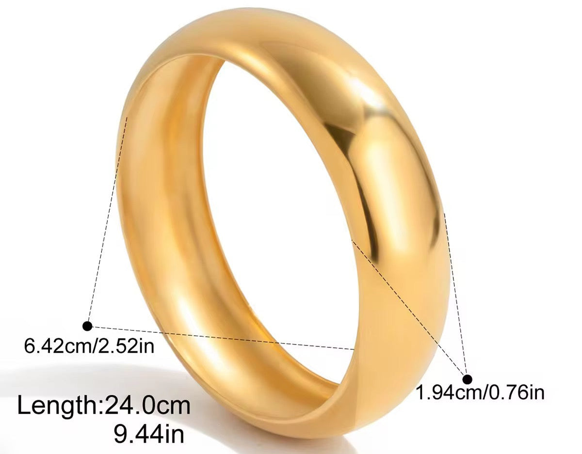Stainless Steel Vintage Style Plain Bangle