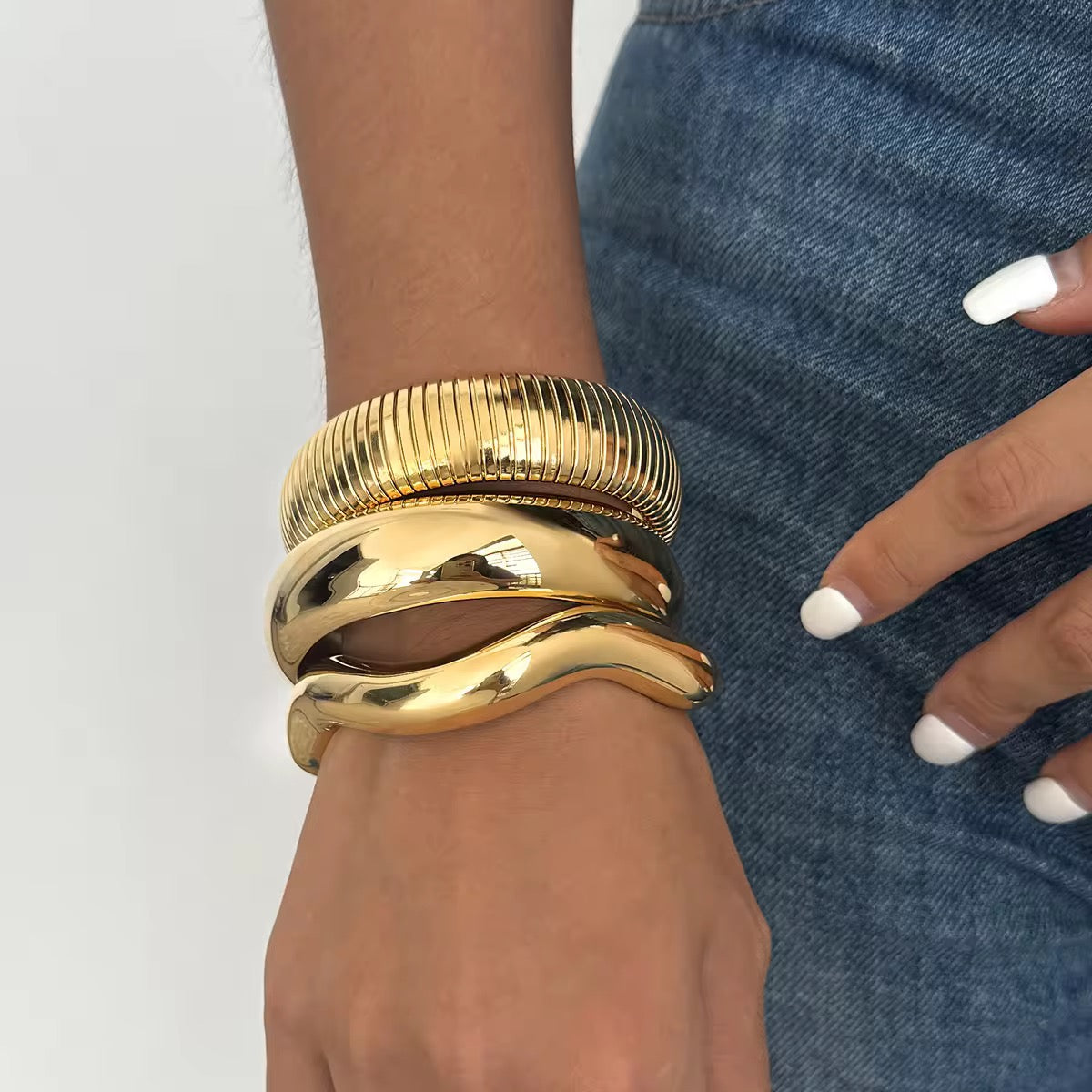Stainless Steel Vintage Style Plain Bangle