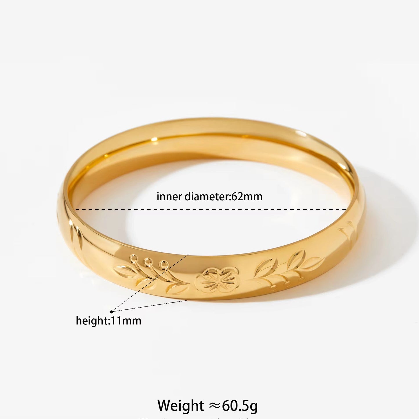 Stainless Steel Fleur Relic Bangle