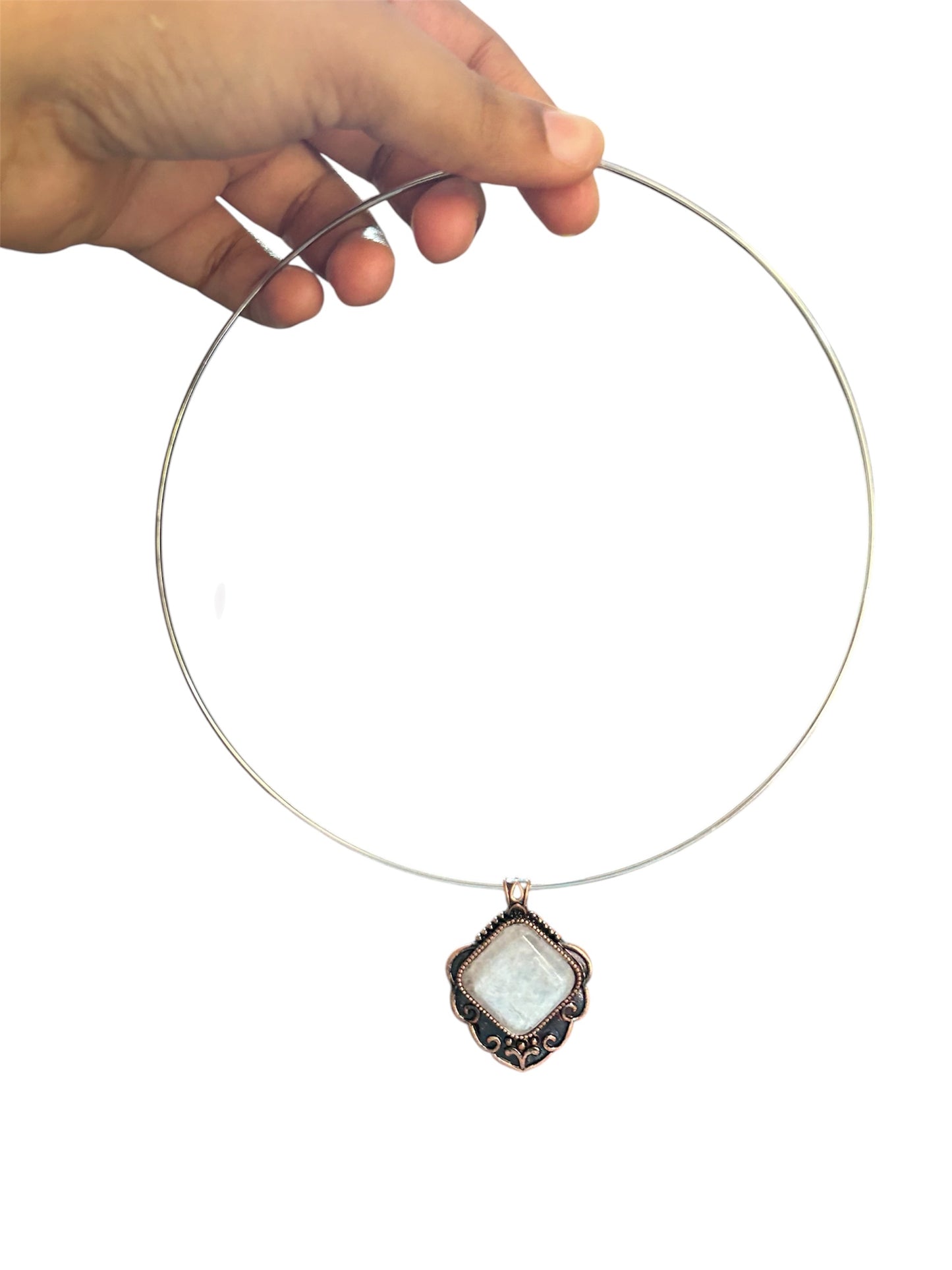 Arabesque Rose Quartz Choker Necklace