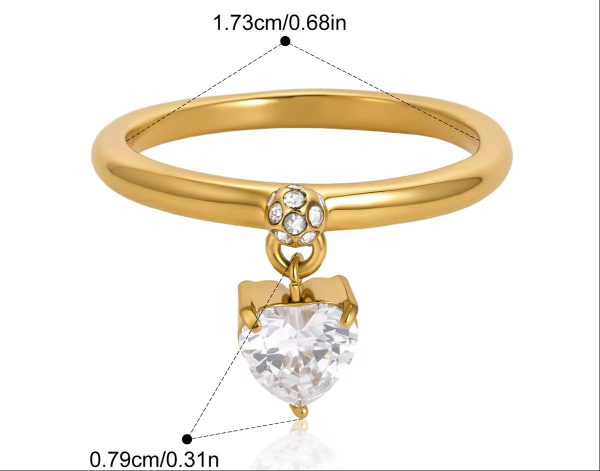 Amour Heart Charm Ring (Gold & Silver Sold Separately)