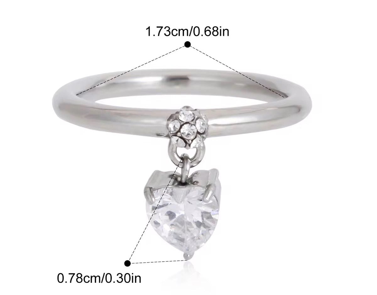 Amour Heart Charm Ring (Gold & Silver Sold Separately)