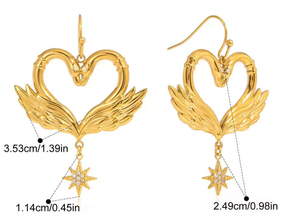 Twin Swan Earrings