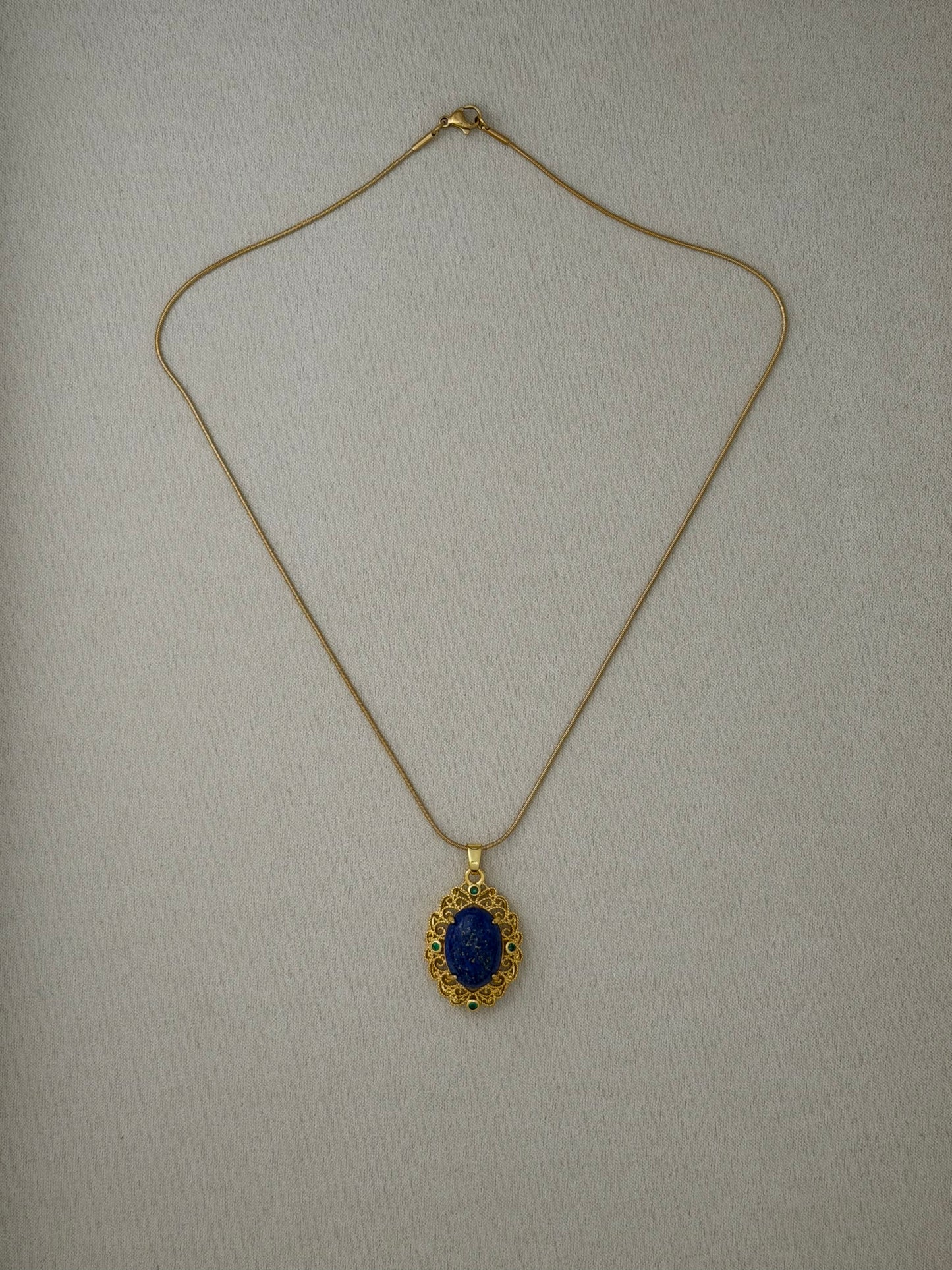 Aurelia Lapis Medallion Necklace