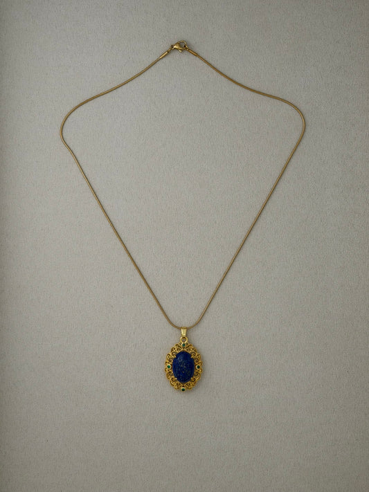 Aurelia Lapis Medallion Necklace