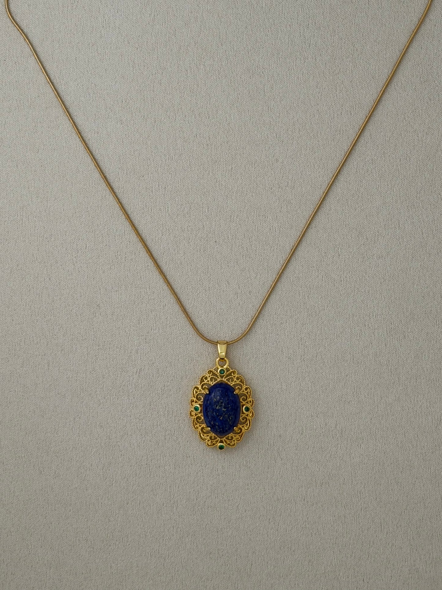 Aurelia Lapis Medallion Necklace