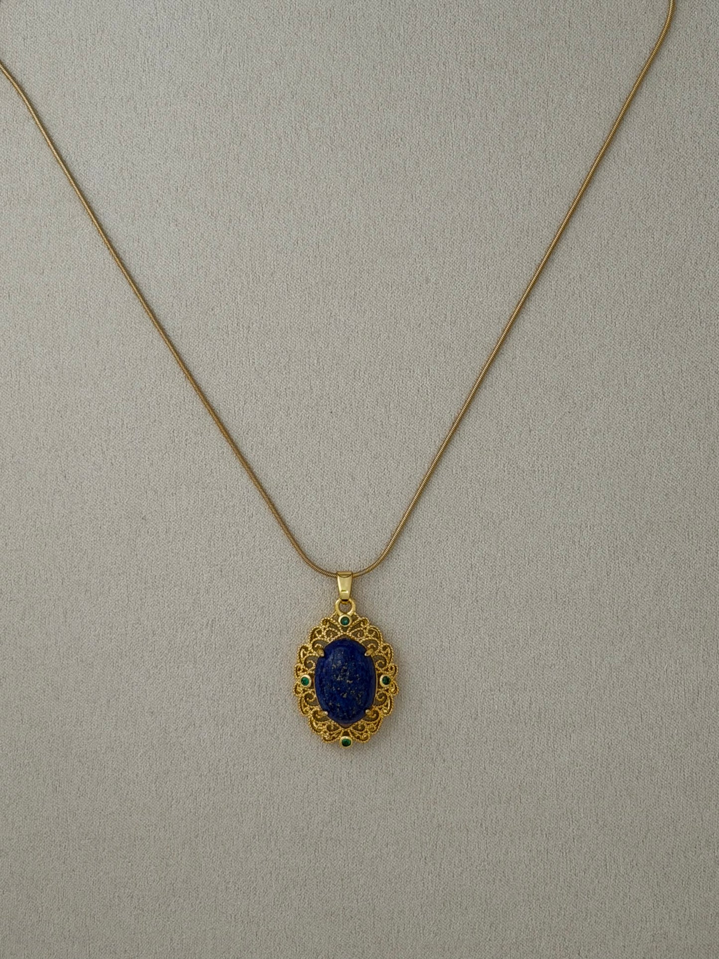 Aurelia Lapis Medallion Necklace