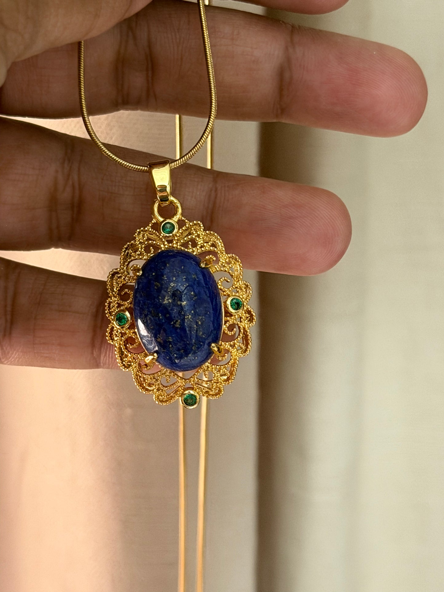 Aurelia Lapis Medallion Necklace