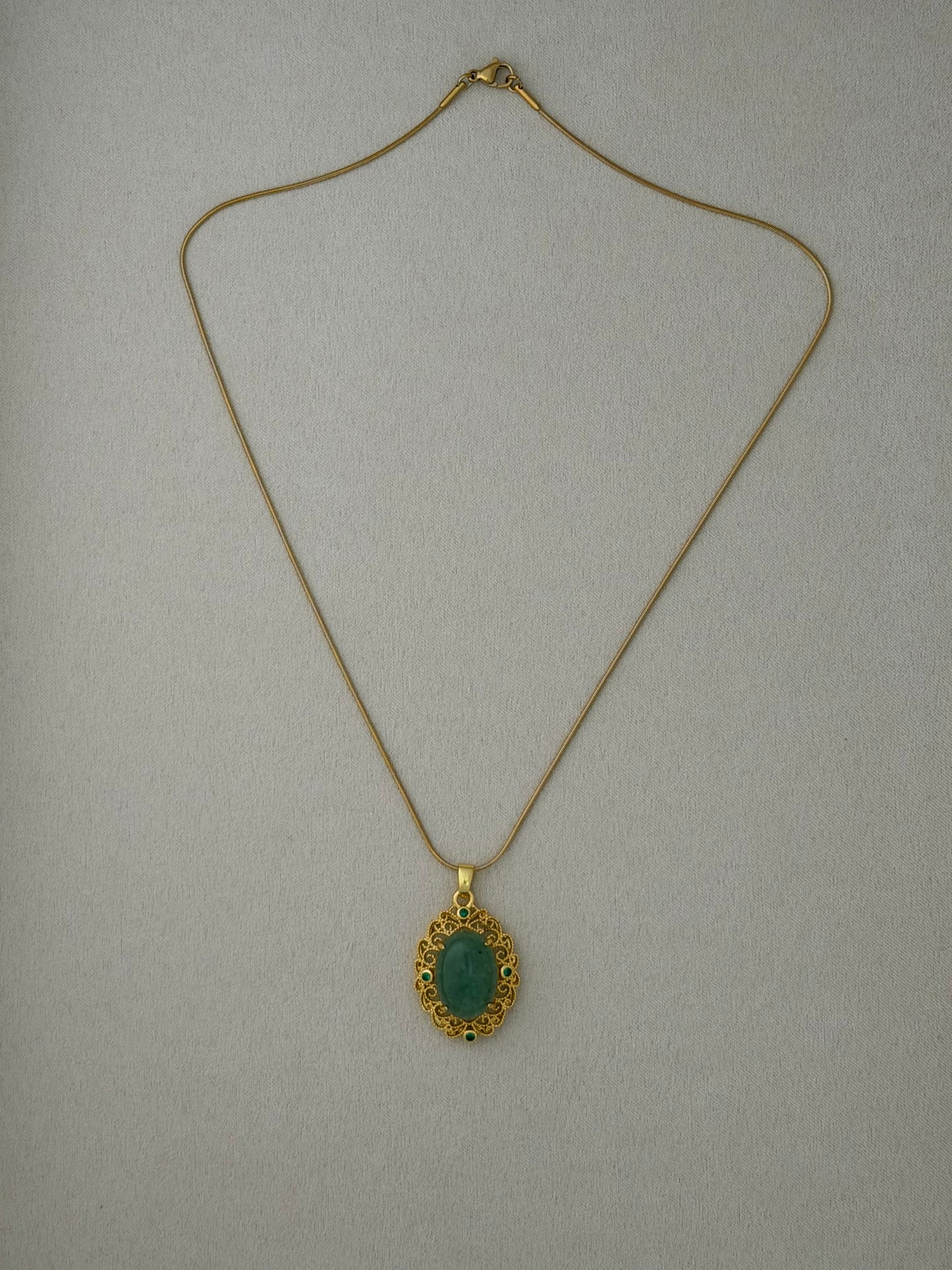 Green Aventurine Medallion Necklace