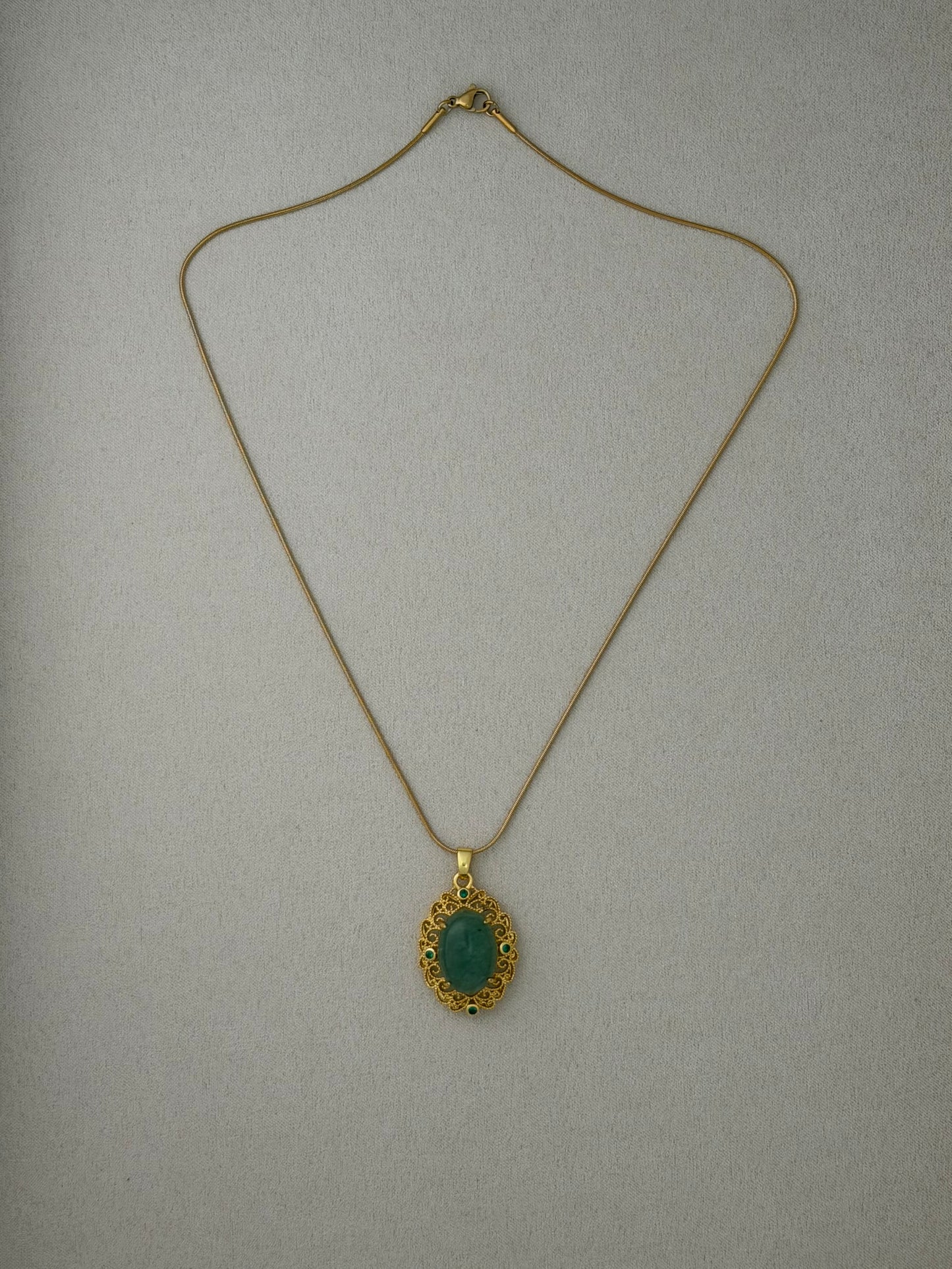 Green Aventurine Medallion Necklace