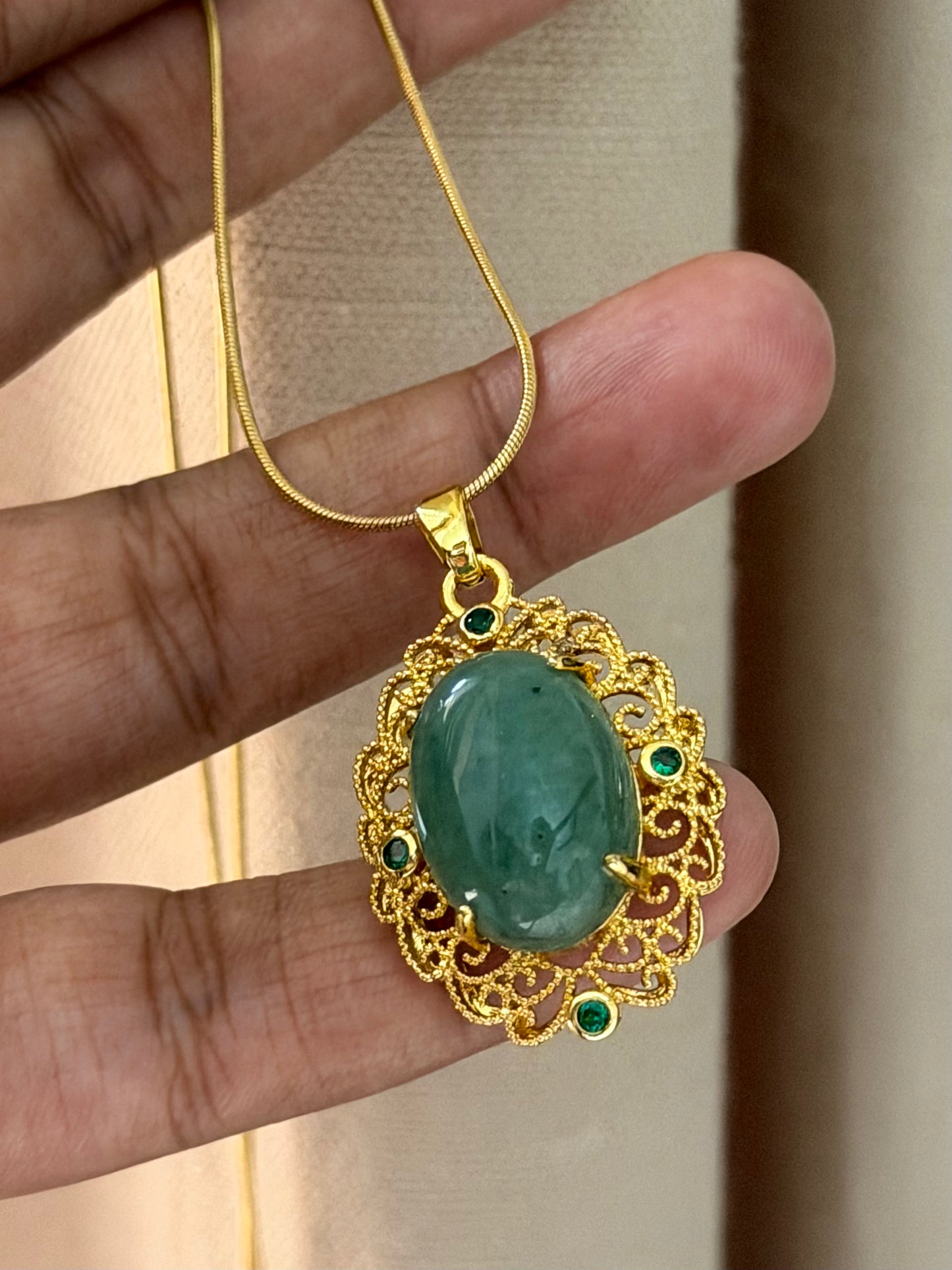 Green Aventurine Medallion Necklace