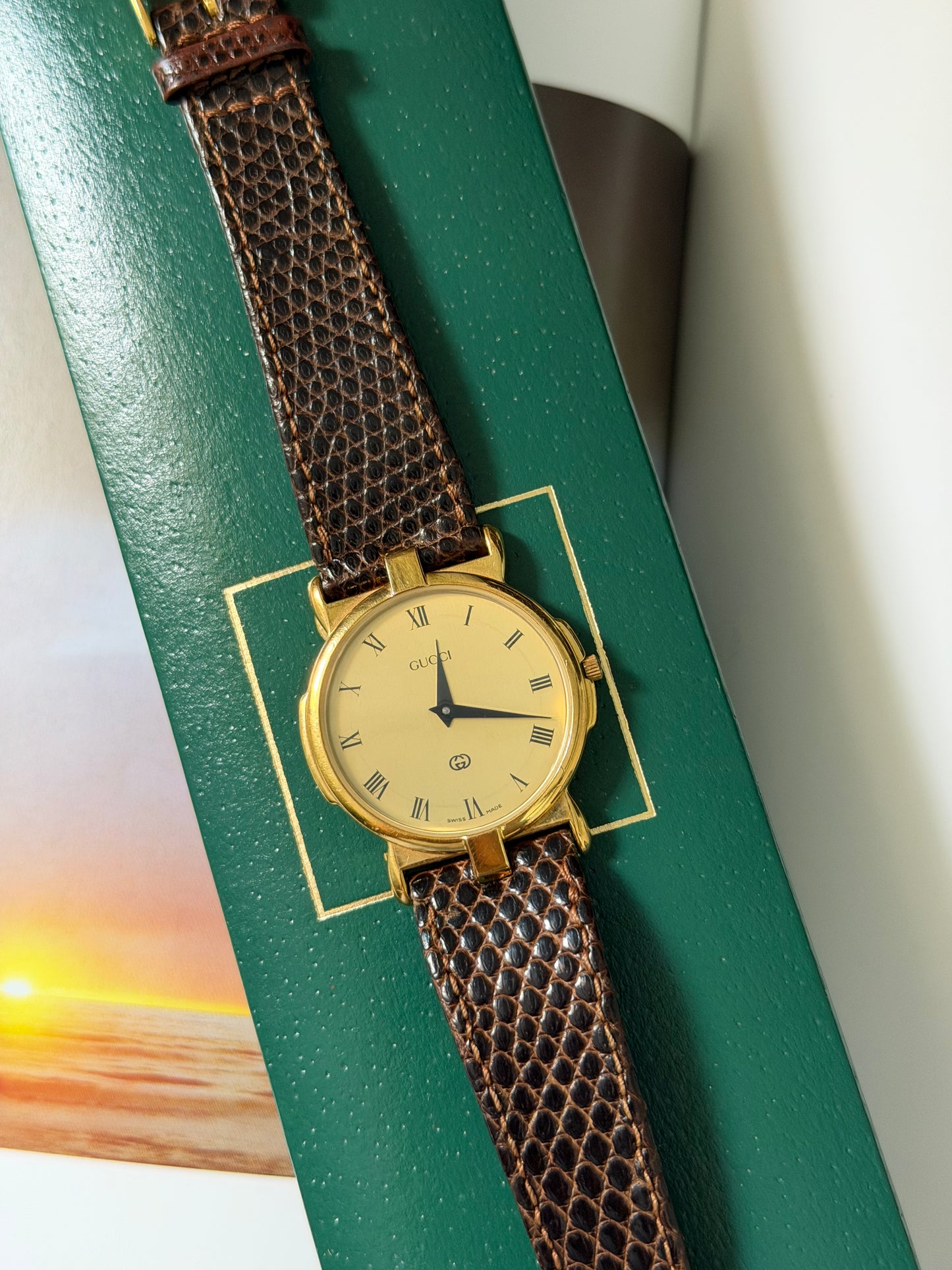 Vintage Gucci 3400M Quartz Watch With Original Strap & Box